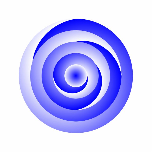 Blue Spiral Illusion von Kenneth Yoncich Fotoskulptur Schlüsselanhänger (Vorne)
