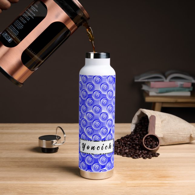 Blue Spiral Illusion von Kenneth Yoncich Trinkflasche (Kaffee)