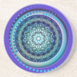 Blue Spiral Medallion Design Untersetzer