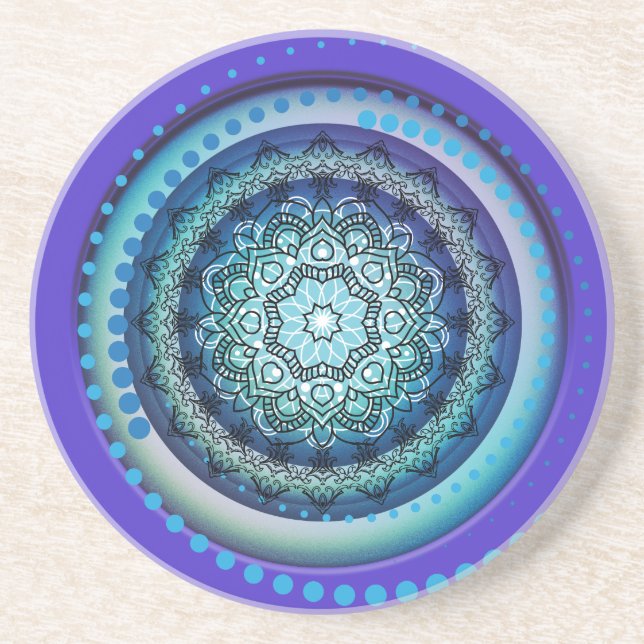 Blue Spiral Medallion Design Untersetzer (Vorne)