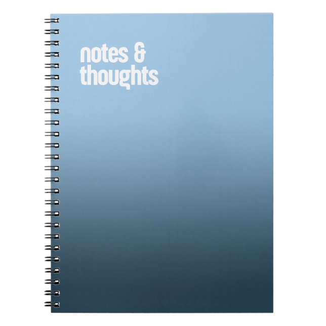 Blue Spiral Notebook - "Notizen & Gedanken" Notizblock (Vorderseite)