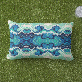 Blue Splash 3 - Outdoor Lumbar Accent Pillow Kissen Für Draußen