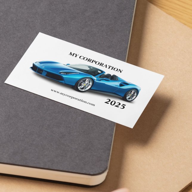 Blue Sport Car Pocket Kalender 2025 Visitenkarte (Von Creator hochgeladen)