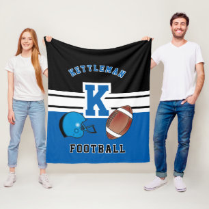 🏈 Blue Sport Letter Fleecedecke