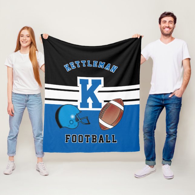 🏈 Blue Sport Letter Fleecedecke (Beispiel)