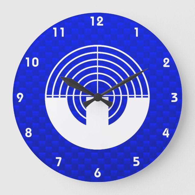 Blue Sport Shooting Große Wanduhr (Vorderseite)