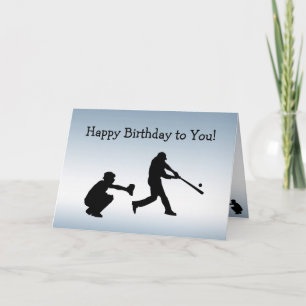 Blue Sports Baseball Play Ball Carte Anniversaire