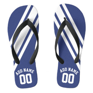Blue Sports Jersey Individuelle Name Number Flip Flops