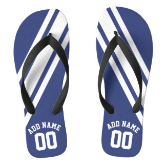 Blue Sports Jersey Individuelle Name Number Flip Flops