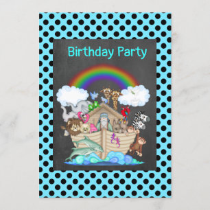 Blue SPOT NOAHS ARK Tiertier-Party Einladung