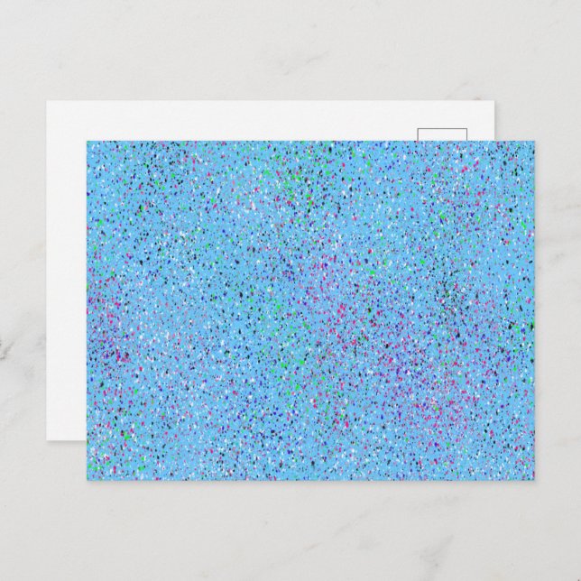 Blue Spritzer Abstrakt Postkarte (Vorne/Hinten)
