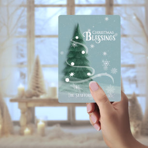 Blue Spruce Foce Urlaubskarte Folien Feiertagskarte