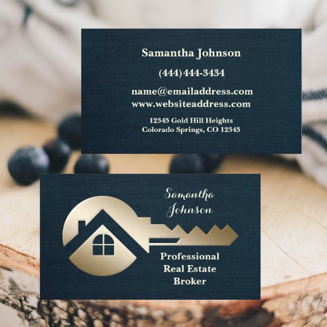 Blue Spruce Gold Key Real Anwesen Business Card Visitenkarte (Von Creator hochgeladen)