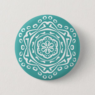 Blue Spruce Mandala Button