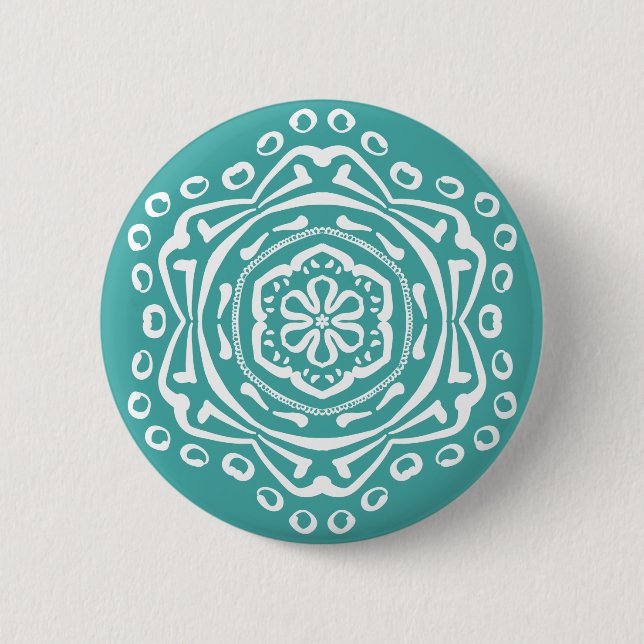 Blue Spruce Mandala Button (Vorderseite)
