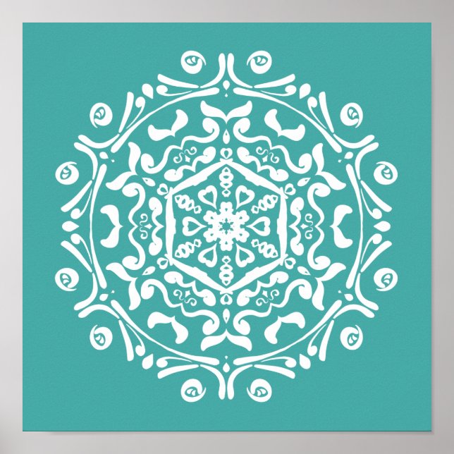 Blue Spruce Mandala Poster (Vorne)