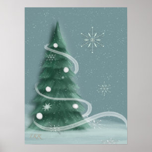Blue Spruce Weihnachtsbaum Poster
