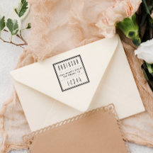 Blue Square | Art Deco Rücksendeadresse