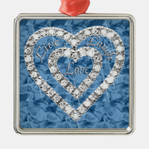 Blue Square Live Lagh Liebe Diamant Highlights Silbernes Ornament