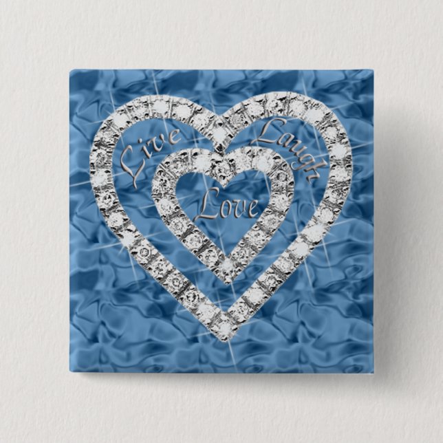 Blue Square Live Lagh Liebe Diamond Herztasten Button (Vorderseite)