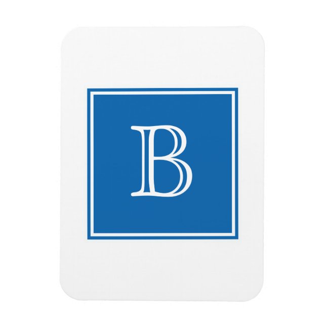 Blue Square Monogram Flexi Magnet (Vertikal)