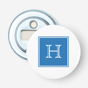 Blue Square Monogram Magnet Flaschenöffner