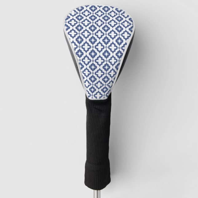 Blue Square Pattern Golf Cover Golf Headcover (Vorderseite)