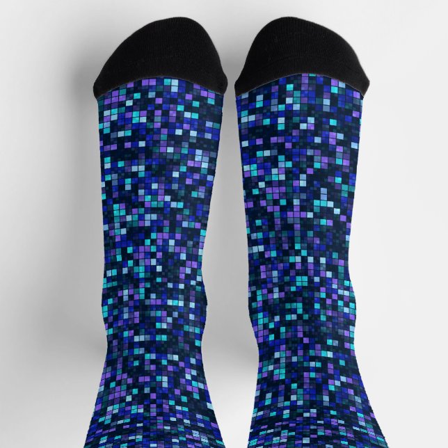 Blue Squares Socken (Oben)
