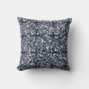 Blue Squares Throw Kissen