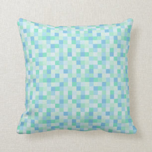 Blue Squares und Aqua Blue Squares Kissen
