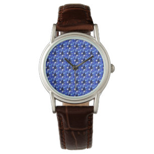 Blue Squarish Pattern Armbanduhr