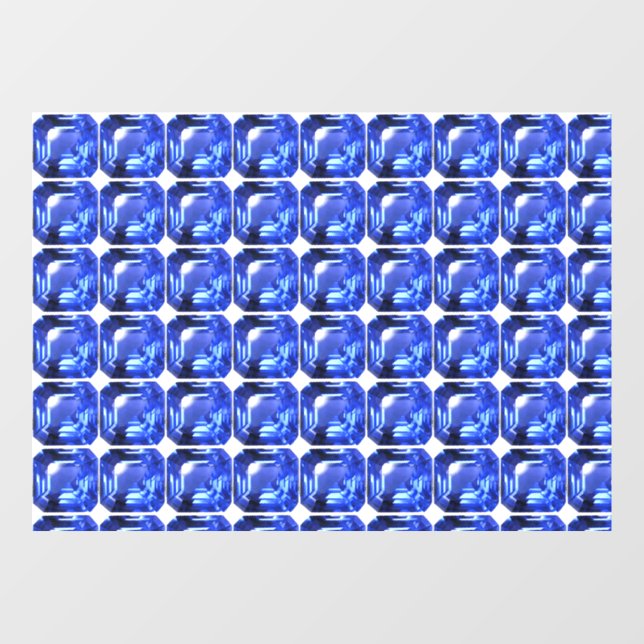 Blue Squarish Pattern Fensteraufkleber (Blatt)