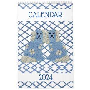Blue Staffordshire Hogs Lattice Trellis Kalender