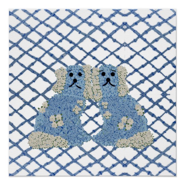 Blue Staffordshire Hogs Lattice Trellis Poster (Vorderseite)