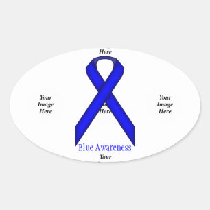 Blue Standard Ribbon von Kenneth Yoncich Ovaler Aufkleber