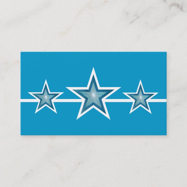 Blue Star 3 Sterne Visitenkarte (Vorderseite)