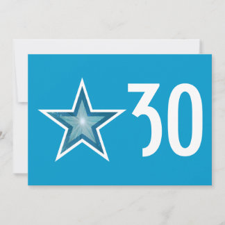 Blue Star 'Age' Geburtstagseinladung blau Einladung