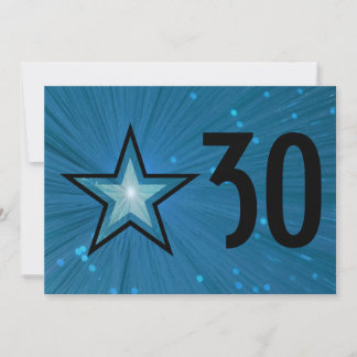 Blue Star 'Age' Geburtstagseinladung schwarz hinte Einladung