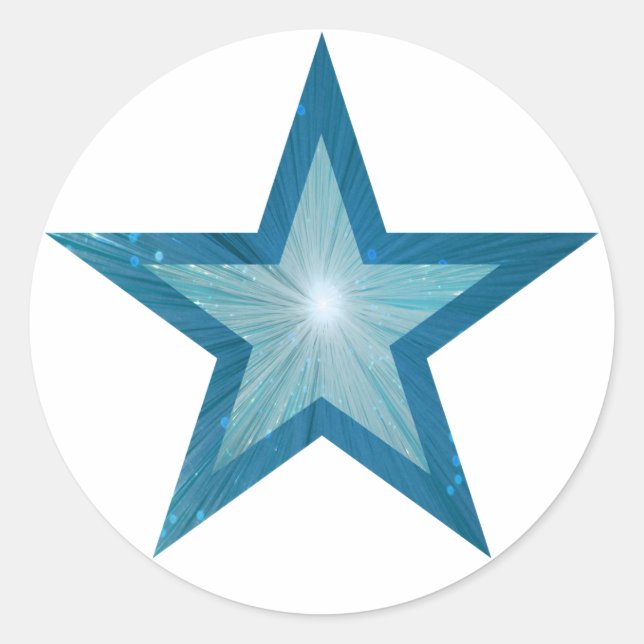 Blue Star Aufkleber rund weiß (Vorderseite)