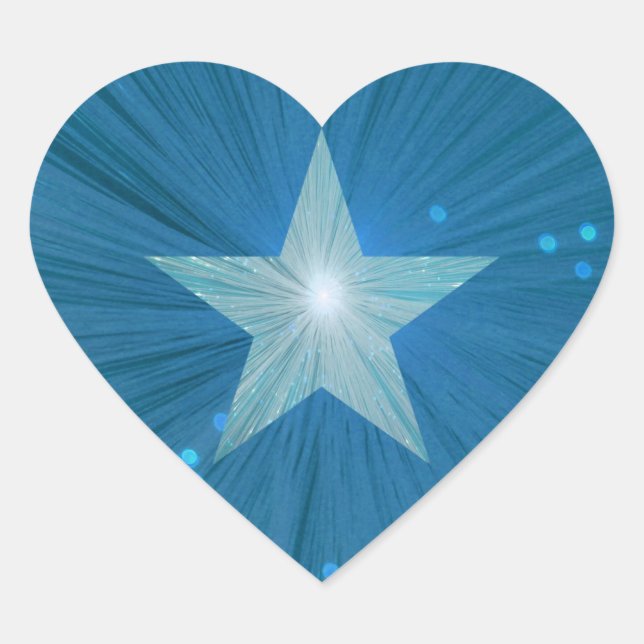 Blue Star Aufkleber Star Herz (Vorderseite)