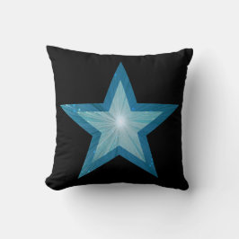 Blue Star Black 'Text' Wurfkissenplatz Kissen