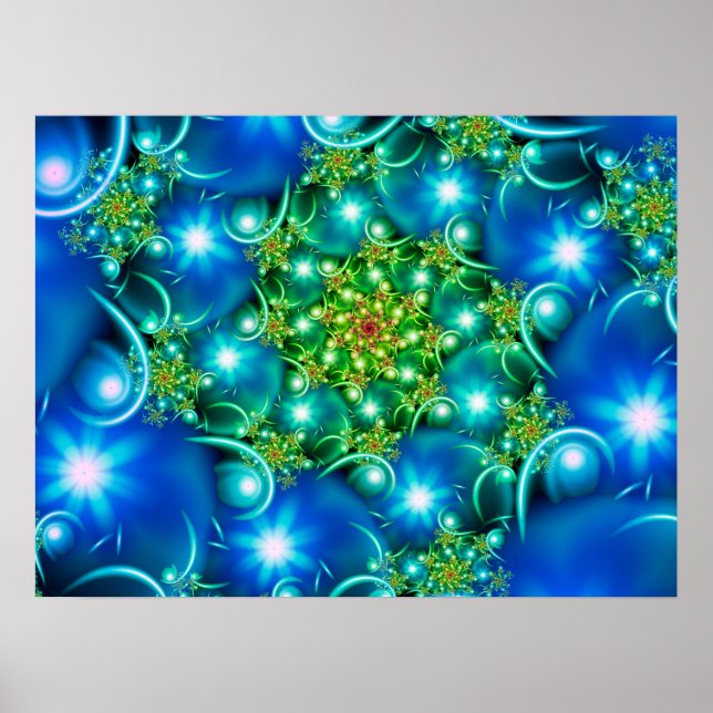 Blue Star-Blume Poster (Vorne)