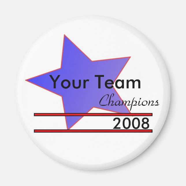 Blue Star Custom Team Champions Frigo Magnet (Devant)