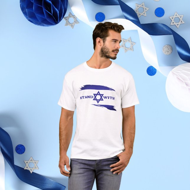 Blue Star der israelischen Flagge von David, Stand T-Shirt (Von Creator hochgeladen)
