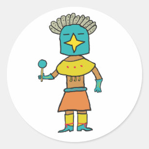 Blue Star Kachina Runder Aufkleber