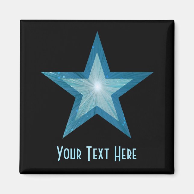 Blue Star Kühlschrank 'Your Text' Magnetquadrat sc Magnet (Vorne)