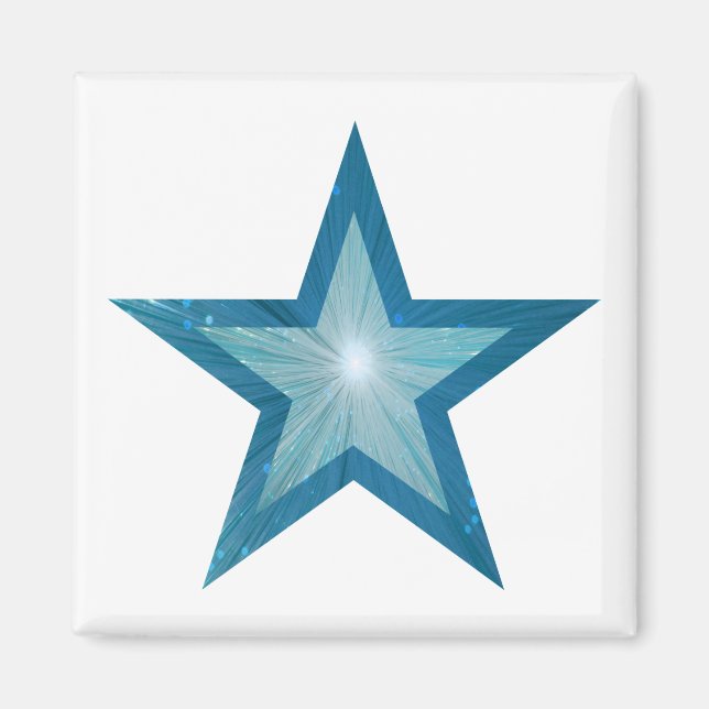 Blue Star Kühlschrankmagnet Quadrat (Vorne)