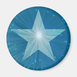 Blue Star Kühlschrankmagnet rund