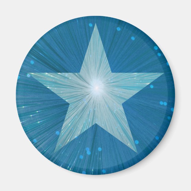 Blue Star Kühlschrankmagnet rund (Vorne)