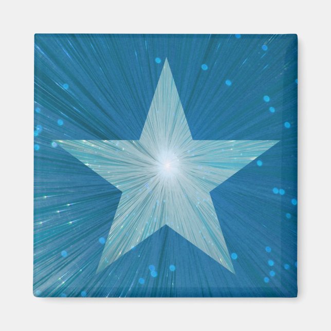 Blue Star Kühlschrankmagnet Square (Vorne)